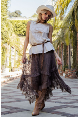 Easel Lace Sharkbite Skirt (Mocha)