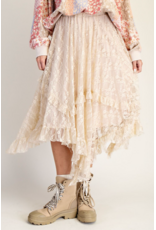 Easel Lace Sharkbite Skirt (Natural)