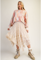 Easel Lace Sharkbite Skirt (Natural)