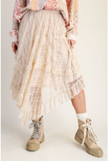 Easel Lace Sharkbite Skirt (Natural)