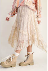 Easel Lace Sharkbite Skirt (Natural)
