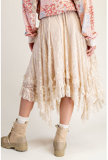 Easel Lace Sharkbite Skirt (Natural)