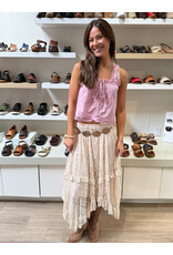 Easel Lace Sharkbite Skirt (Natural)
