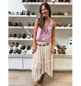 Easel Lace Sharkbite Skirt (Natural)