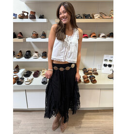Easel Lace Sharkbite Skirt (Black)