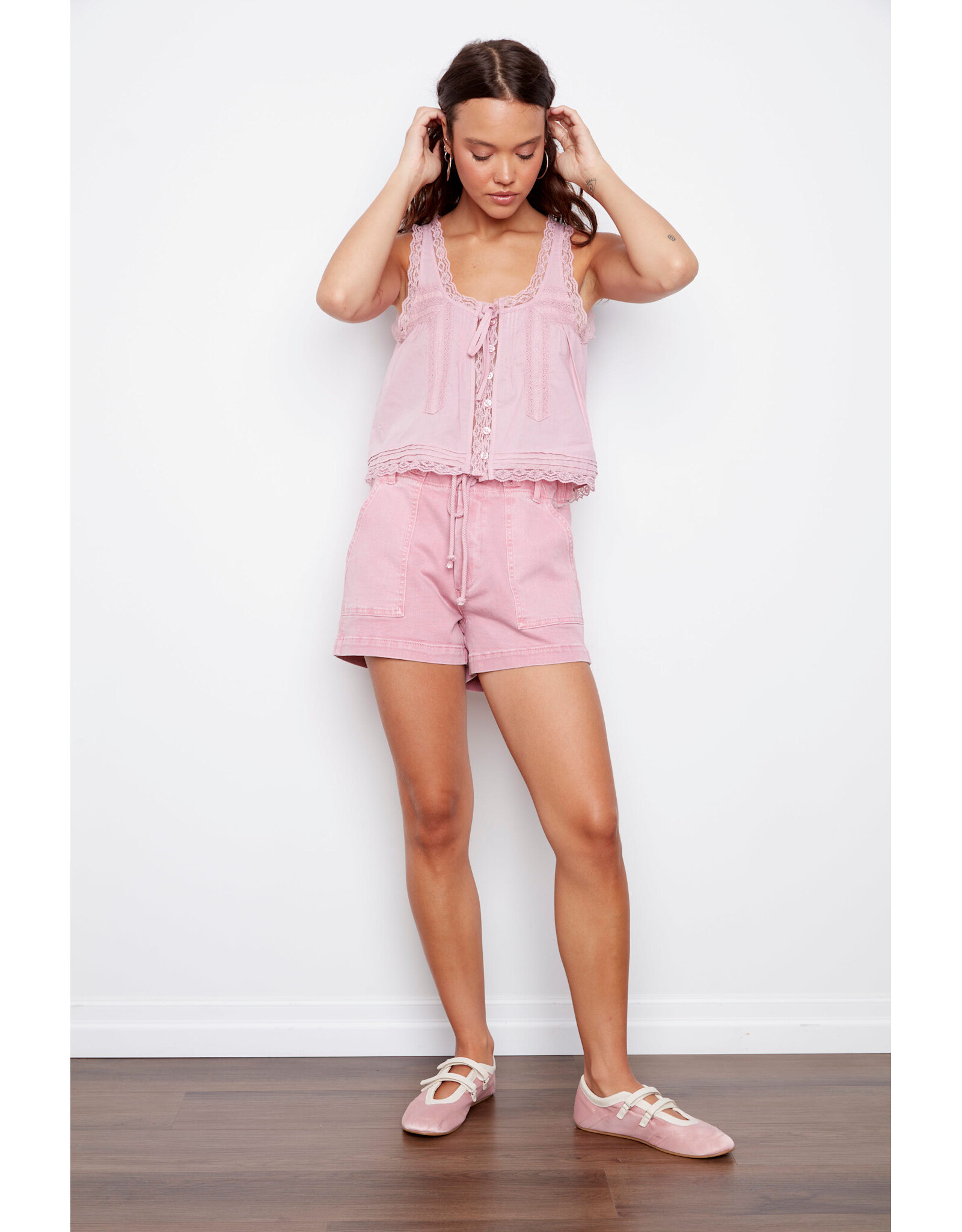 RD Style RD Style - Alia Sleeveless Button Up Top (Petal Pink)