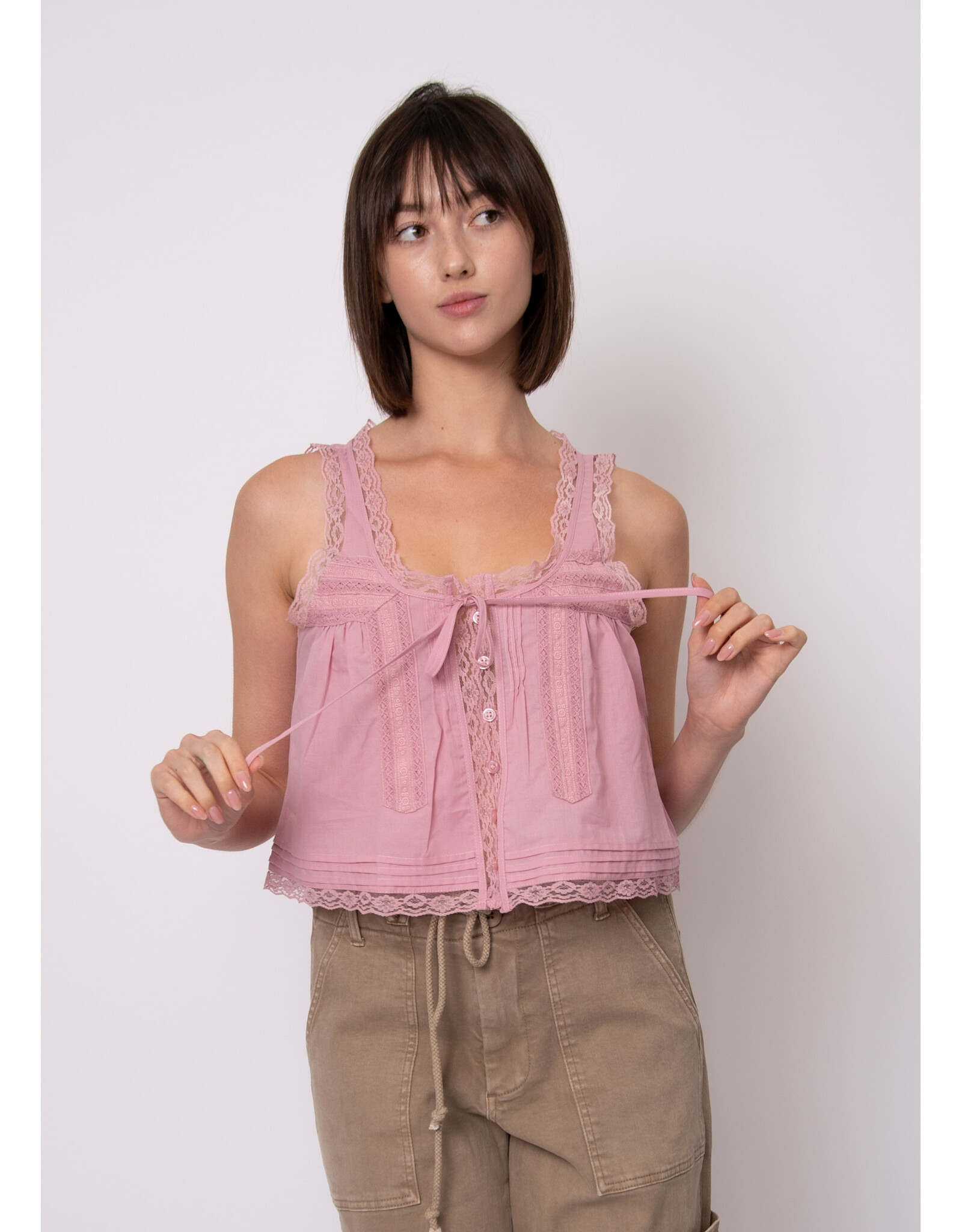 RD Style RD Style - Alia Sleeveless Button Up Top (Petal Pink)