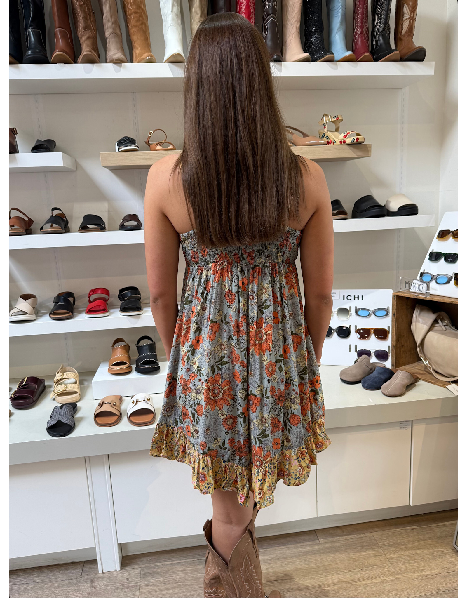 Spaghetti Strap Short Dress (Meadow)