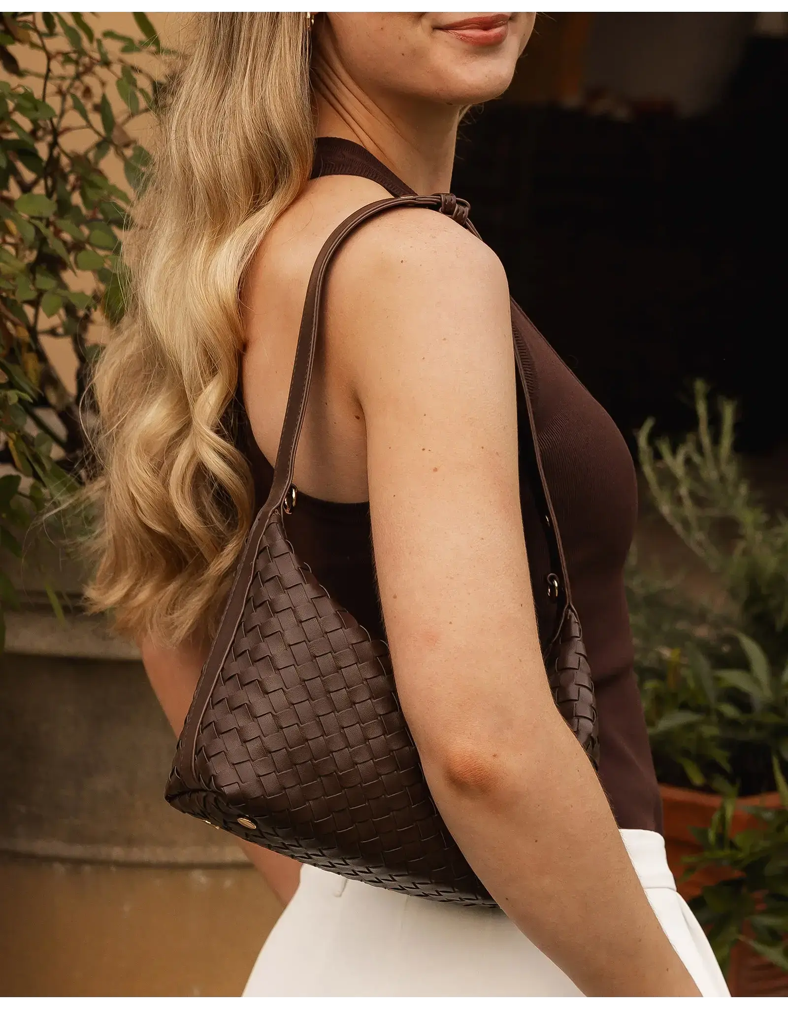 Louenhide Louenhide - Madeline Shoulder Bag (Woven Chocolate)