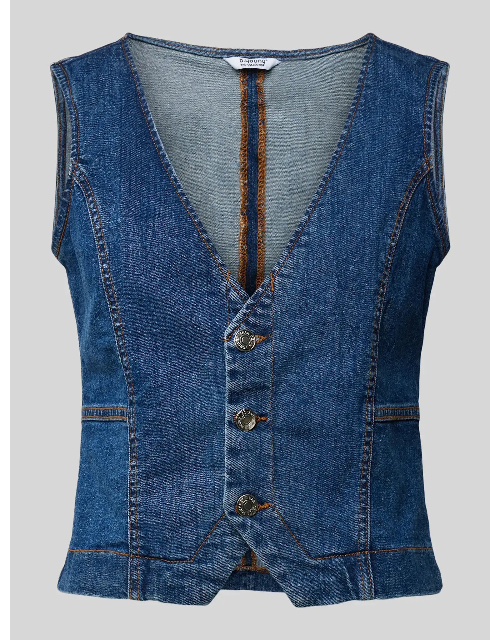 b.young b.young - Komma Denim Waistcoat (Light Blue)