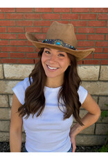Fame Accessories Western Turquoise Concho Strap Cowboy Hat