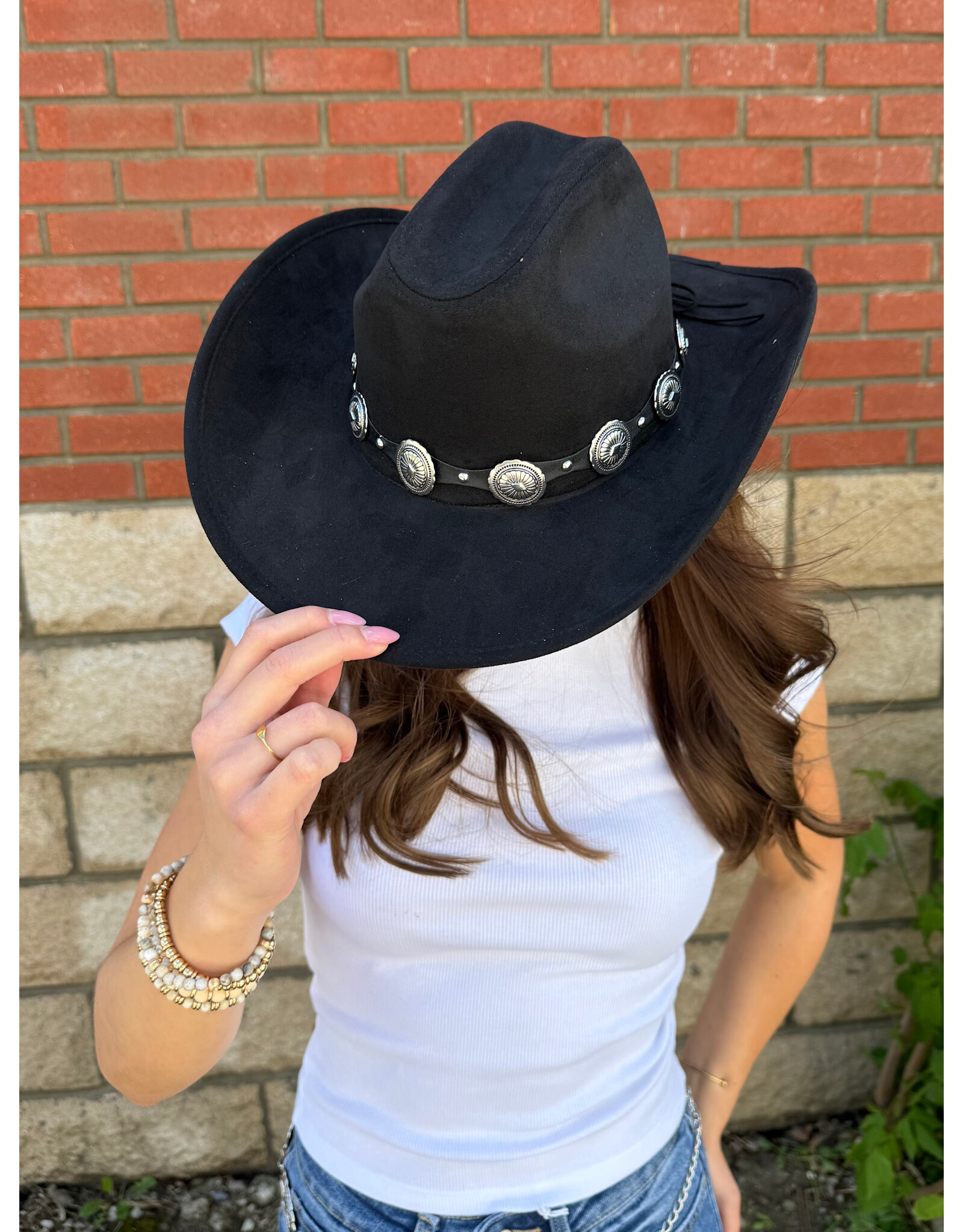 Fame Accessories Round Concho Disc Belt Western Cowboy Hat