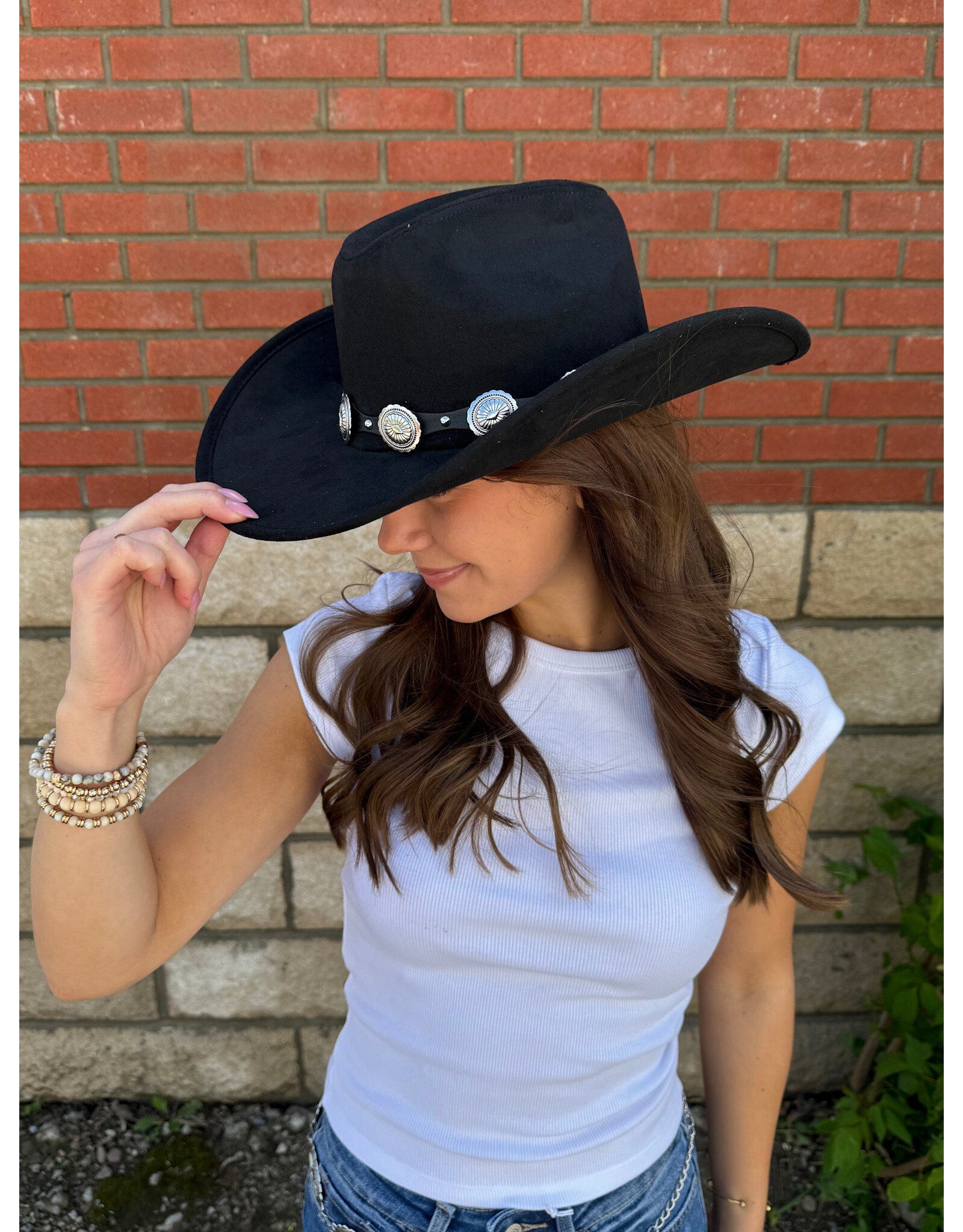 Fame Accessories Round Concho Disc Belt Western Cowboy Hat