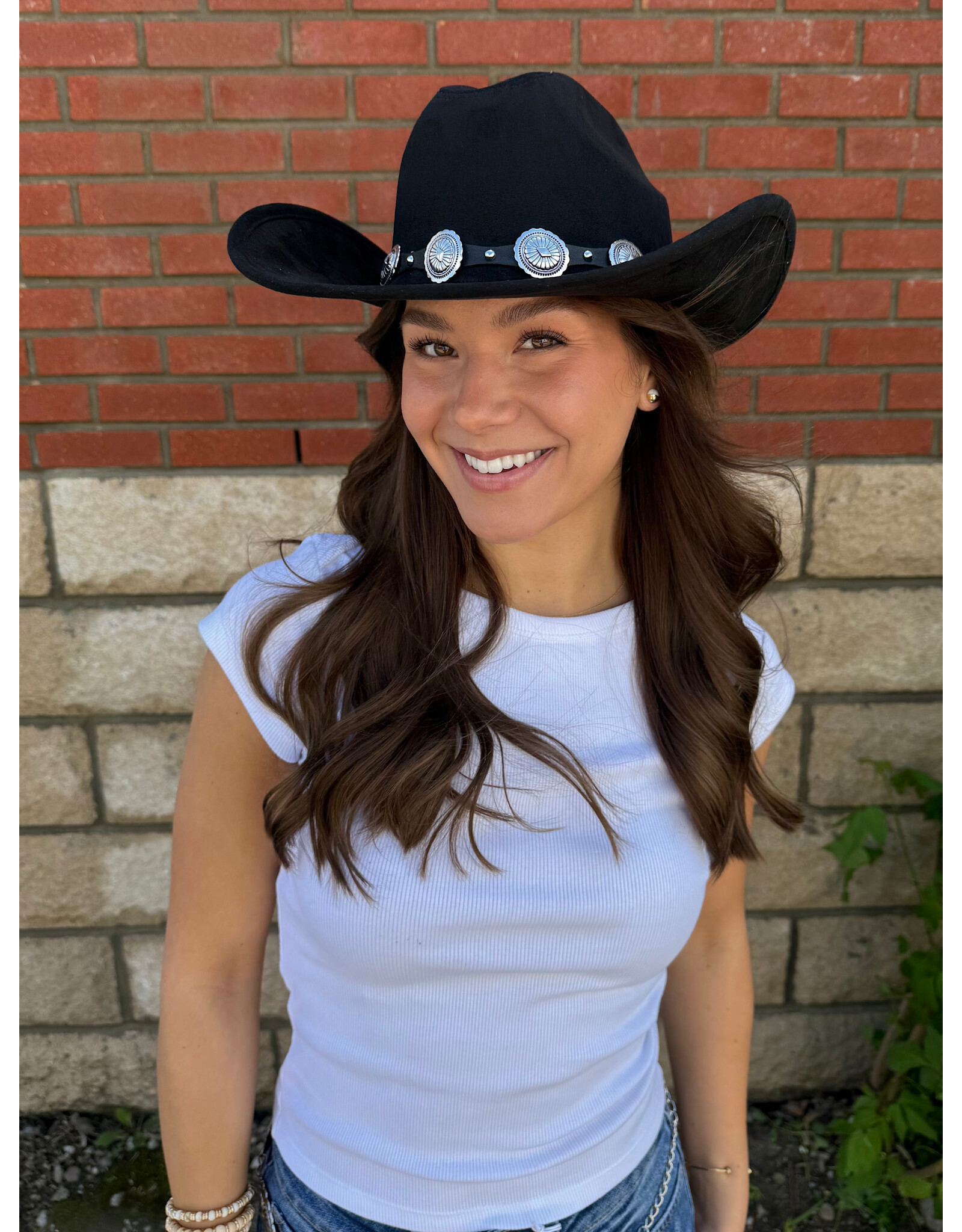 Fame Accessories Round Concho Disc Belt Western Cowboy Hat