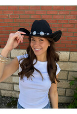 Fame Accessories Round Concho Disc Belt Western Cowboy Hat