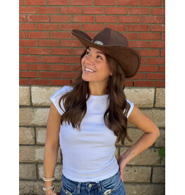 Fame Accessories Western Concho Band Cowboy Hat (Dark Brown)