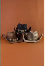 Fame Accessories Western Concho Band Cowboy Hat (Khaki)