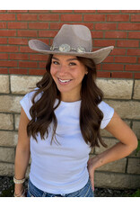 Fame Accessories Western Concho Band Cowboy Hat (Khaki)