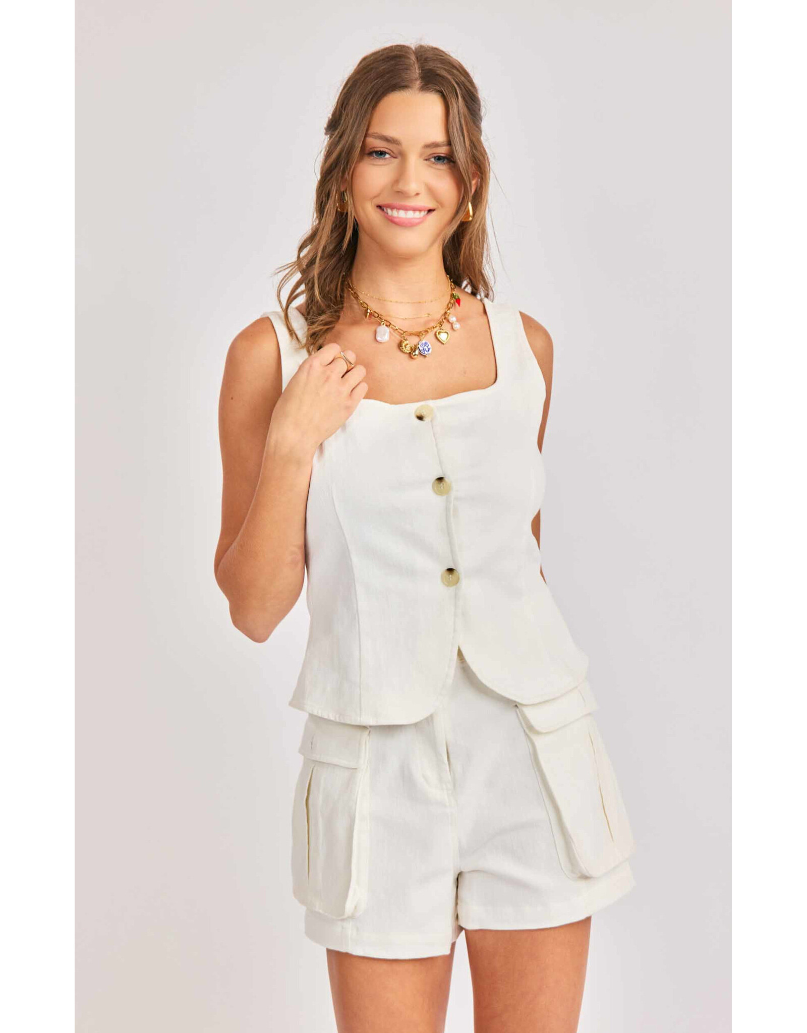 Sadie & Sage Sadie & Sage - Clear Eyes Vest (White)
