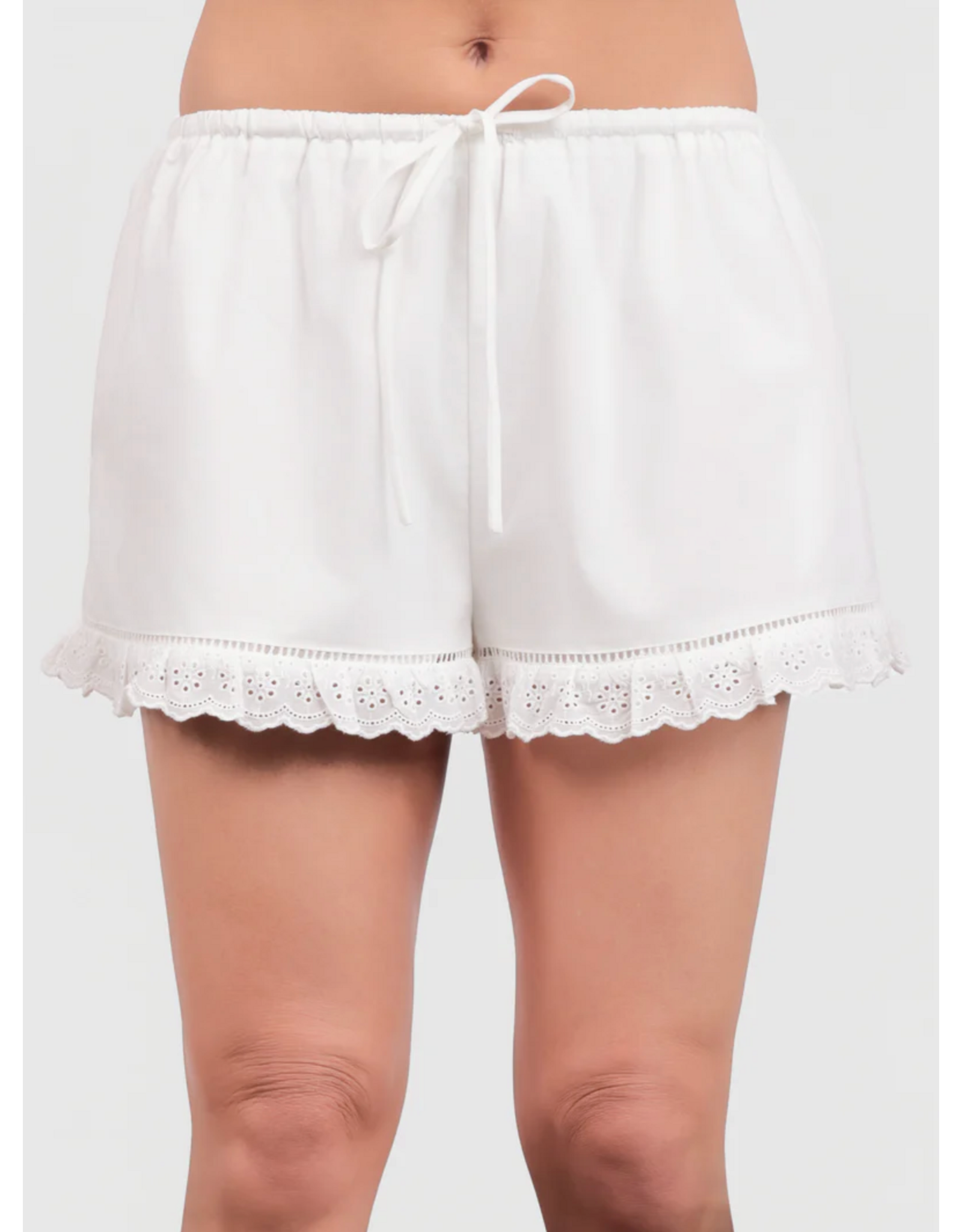 Sadie & Sage Sadie & Sage - Low Tide Eyelet Trim Shorts (White)