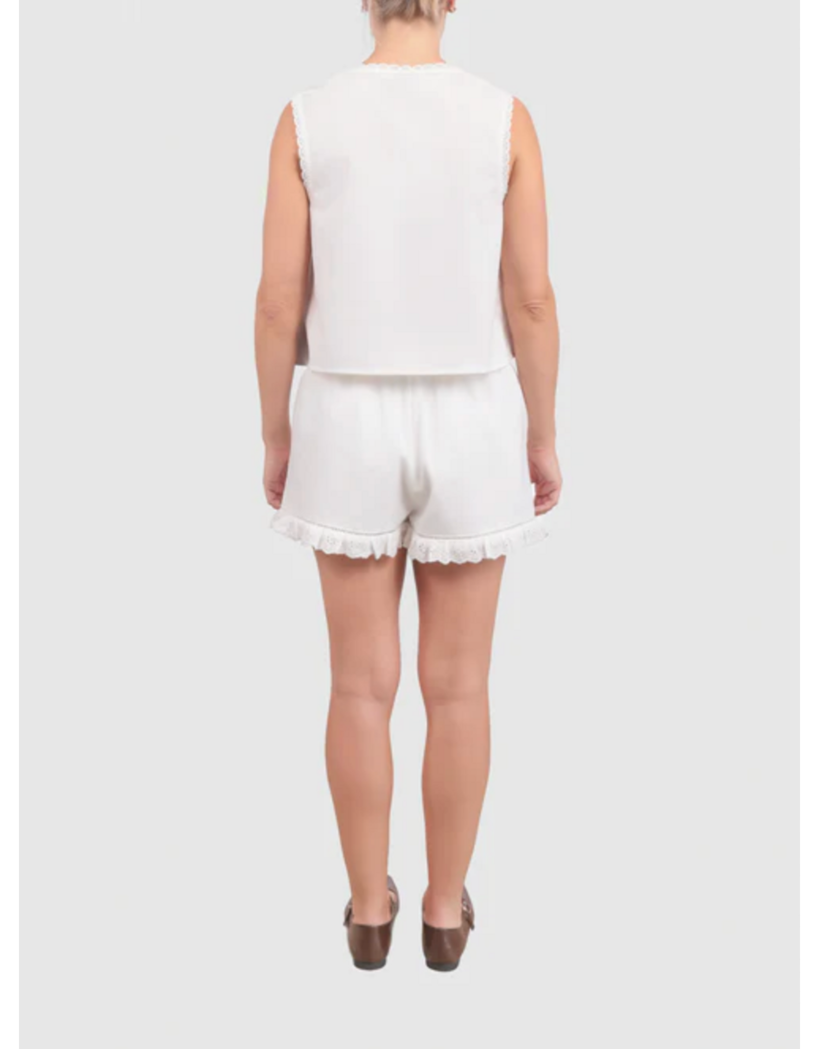 Sadie & Sage Sadie & Sage - Low Tide Eyelet Trim Shorts (White)