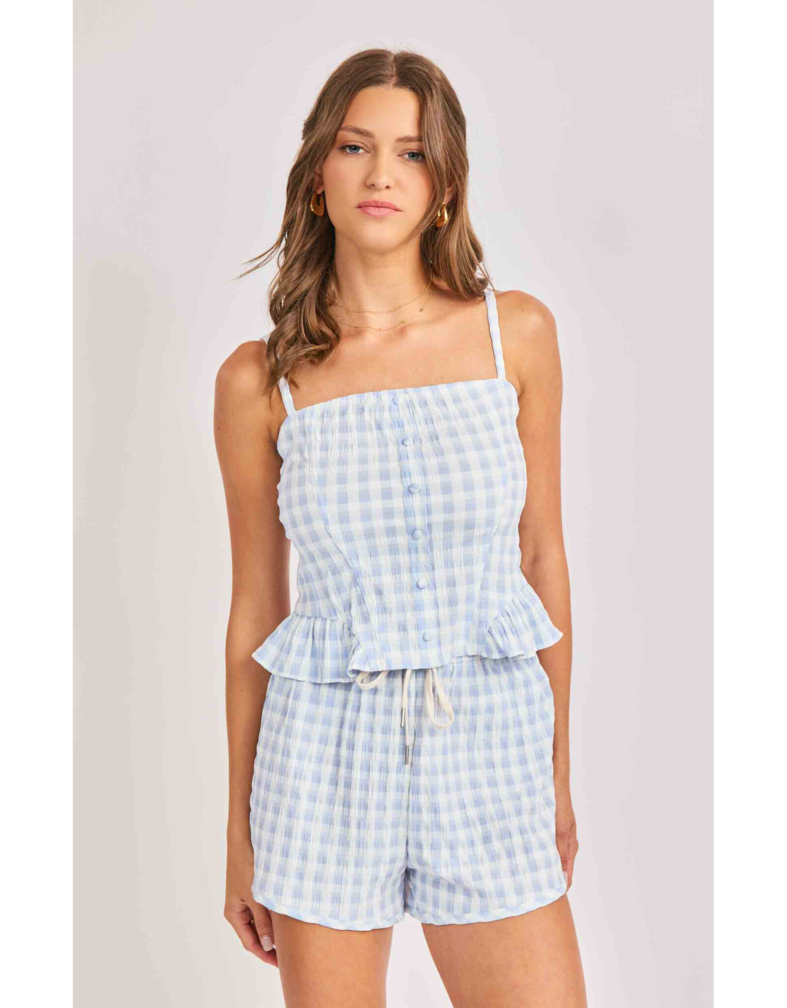 Sadie & Sage Sadie & Sage - Women's Sadie And Sage Starlet Gingham Tank Top (Sky Blue)