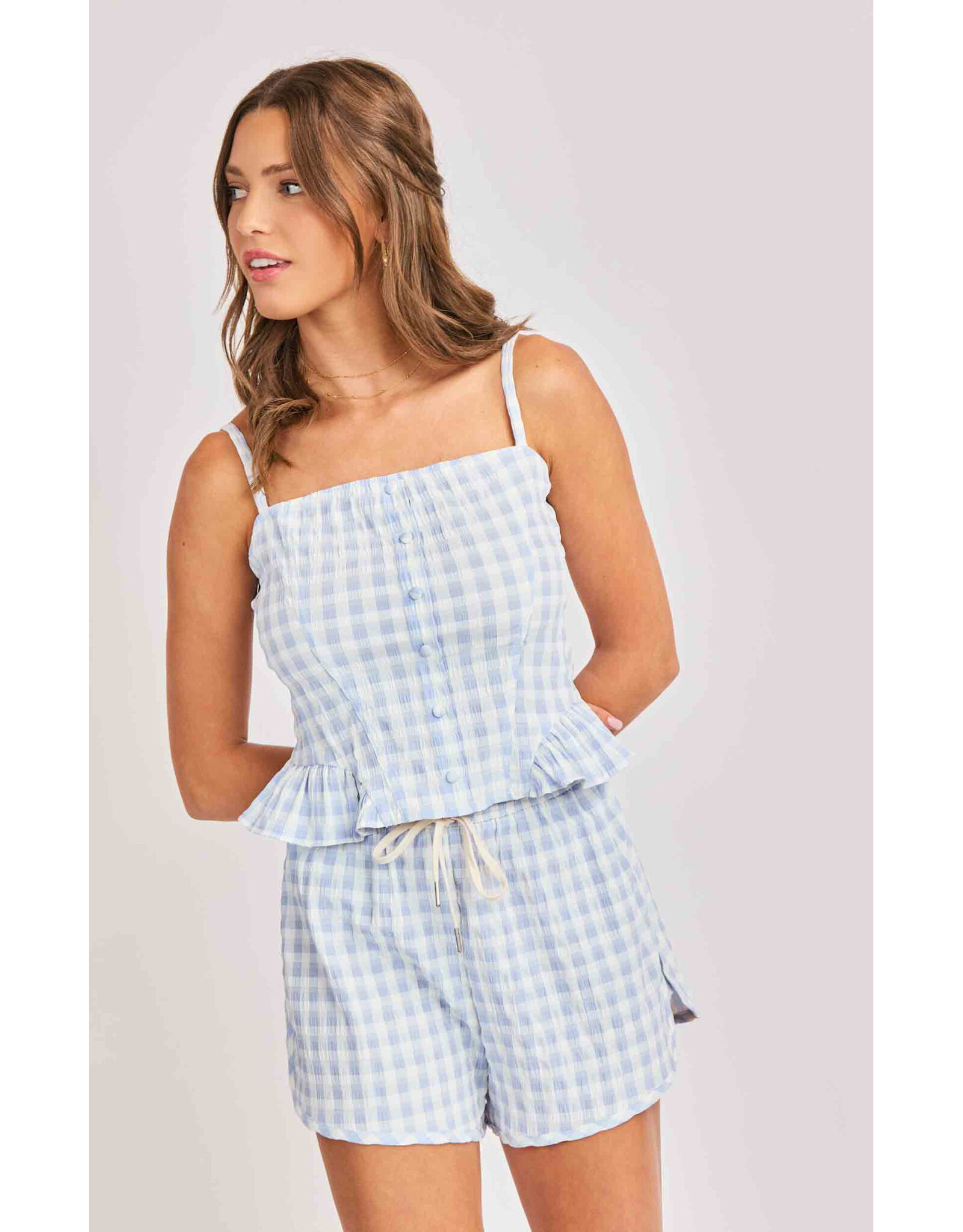 Sadie & Sage Sadie & Sage - Women's Sadie And Sage Starlet Gingham Tank Top (Sky Blue)