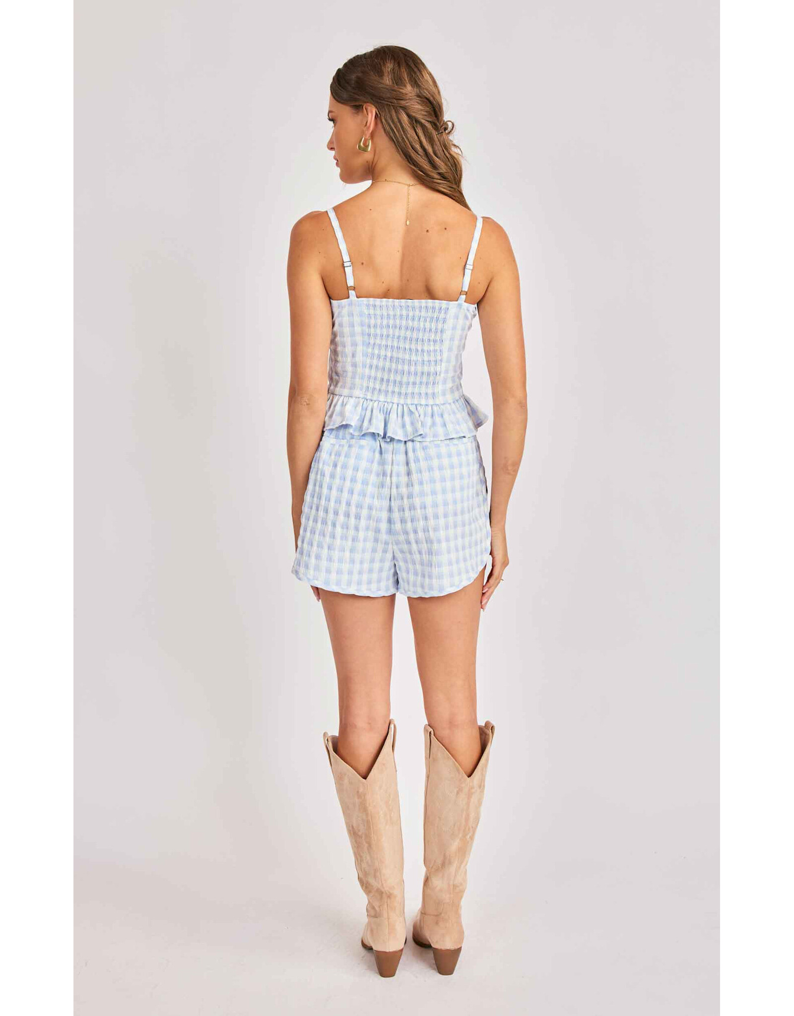 Sadie & Sage Sadie & Sage - Women's Sadie And Sage Starlet Gingham Tank Top (Sky Blue)