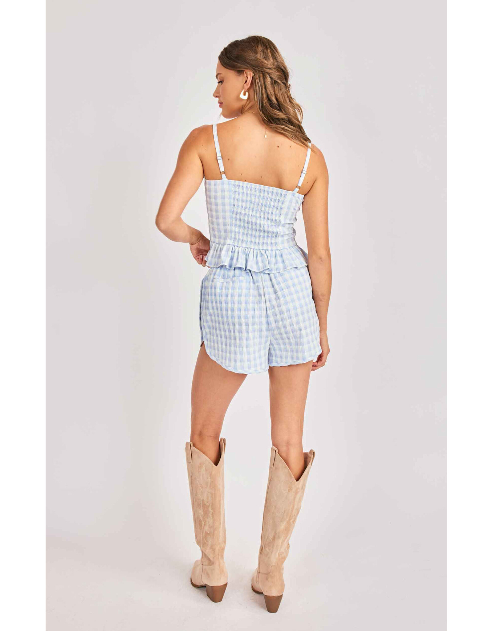 Sadie & Sage Sadie & Sage - Women's Sadie And Sage Starlet Gingham Tank Top (Sky Blue)