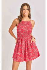 Sadie & Sage Sadie & Sage - Firecracker Shirred Mini Dress (Red)