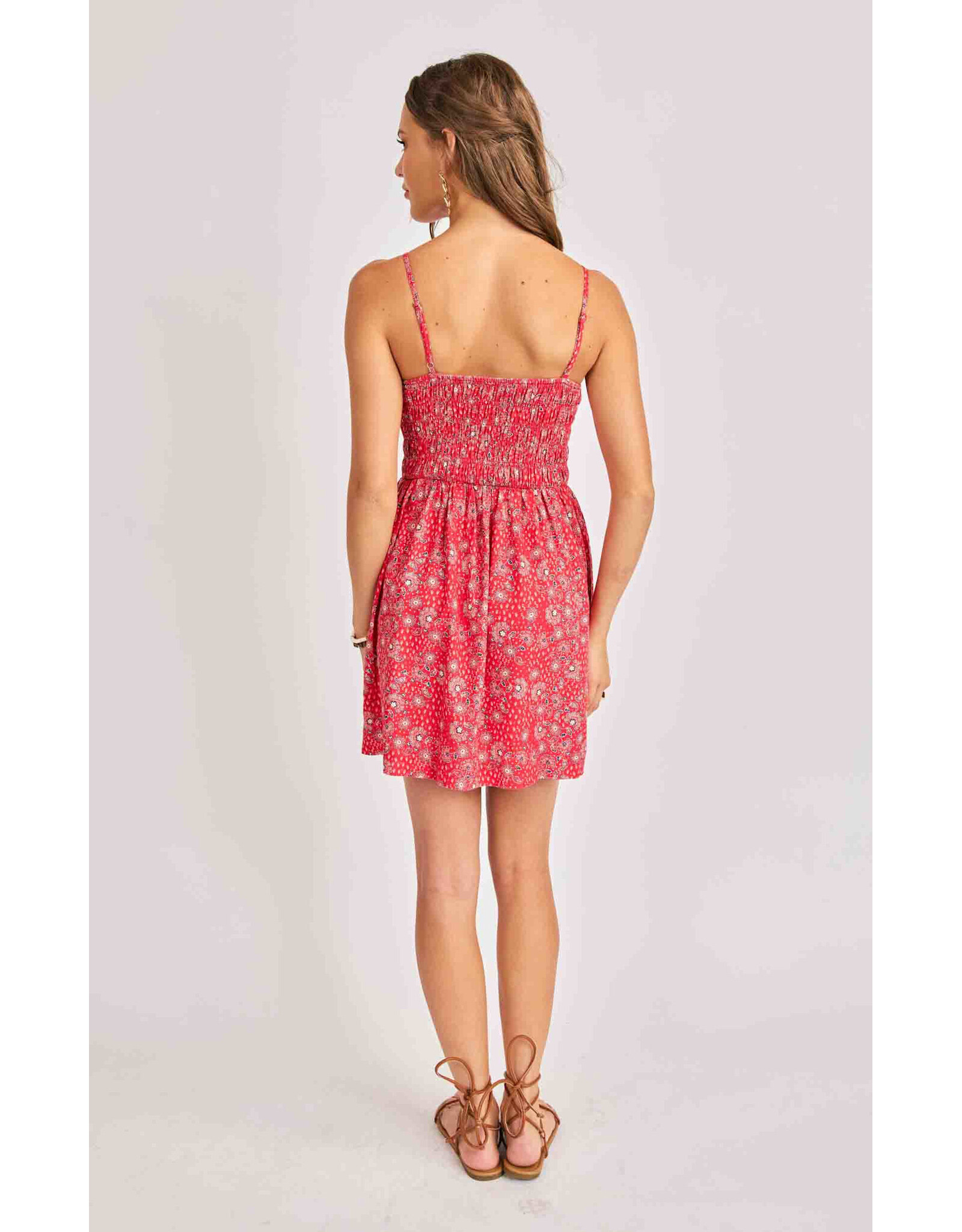 Sadie & Sage Sadie & Sage - Firecracker Shirred Mini Dress (Red)
