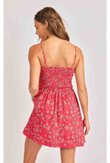 Sadie & Sage Sadie & Sage - Firecracker Shirred Mini Dress (Red)