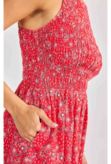 Sadie & Sage Sadie & Sage - Firecracker Shirred Mini Dress (Red)