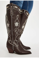 Billini Embroidered Boot - Aviva (Chocolate / Ivory)