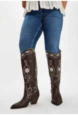 Billini Embroidered Boot - Aviva (Chocolate / Ivory)