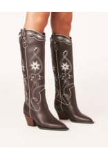Billini Embroidered Boot - Aviva (Chocolate / Ivory)