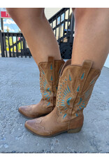 Matisse Matisse - Bandera Western Boot (Tan / Turquoise)