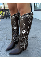 Billini Embroidered Boot - Aviva (Chocolate / Ivory)
