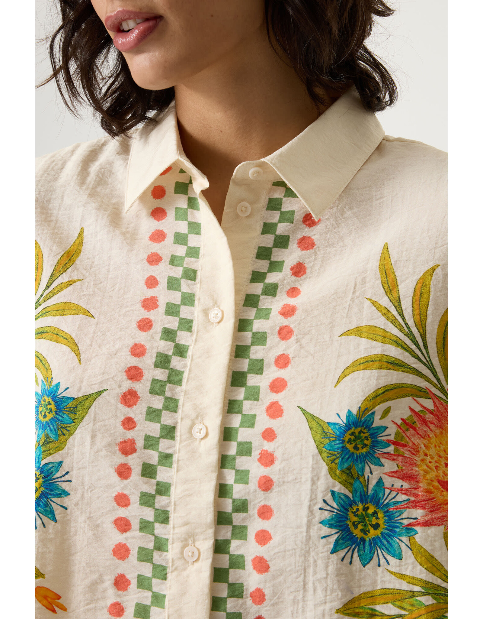 Garcia Garcia - Tropical Print Short Sleeve Button Up