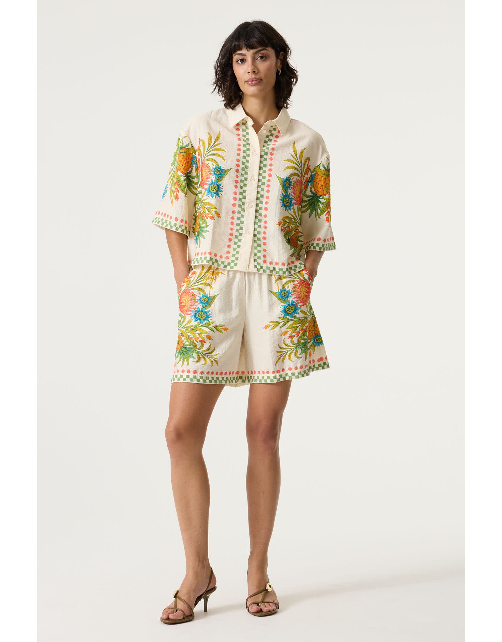 Garcia Garcia - Tropical Print Short Sleeve Button Up