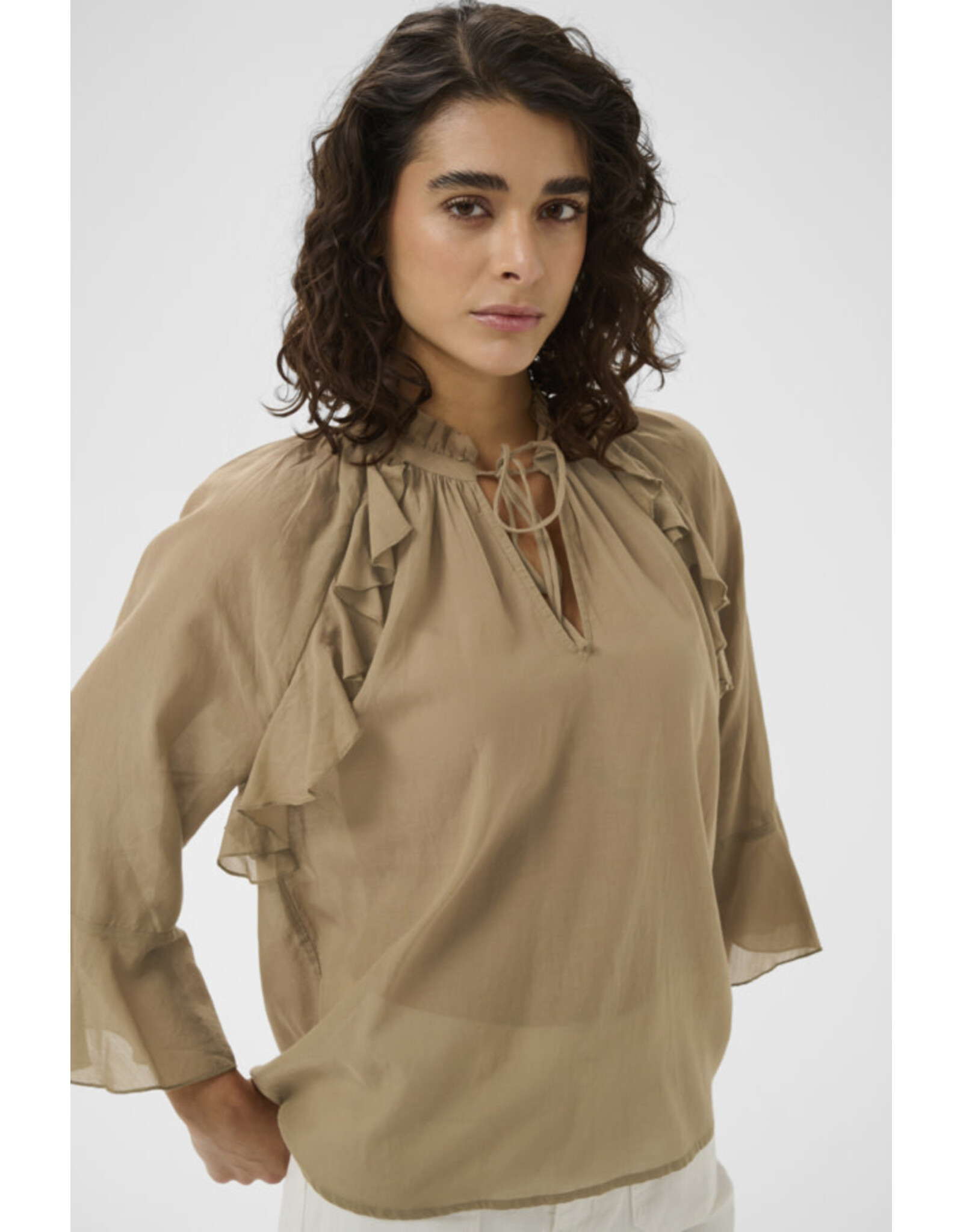 Kaffe Kaffe - Flora Blouse (Petrified Oak)