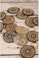 Fame Accessories Vegan Leather Studded Disc Floral Medallion Chain Belt