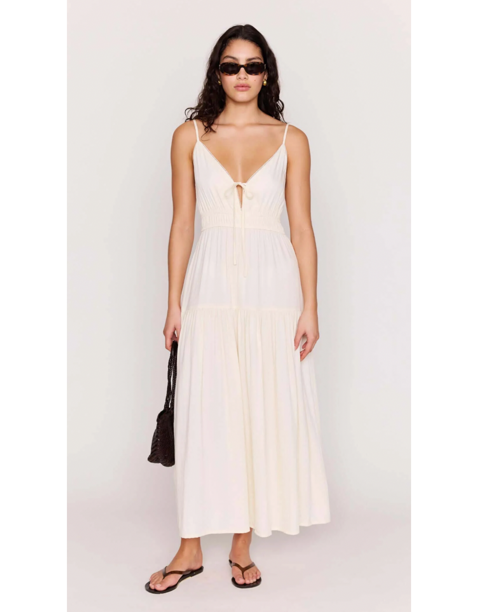 Mink Pink Mink Pink - Estelle Tie Front Maxi Dress (Cream)