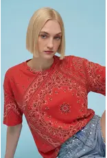 Astrid Astrid - Scarf Print Tee (Red)