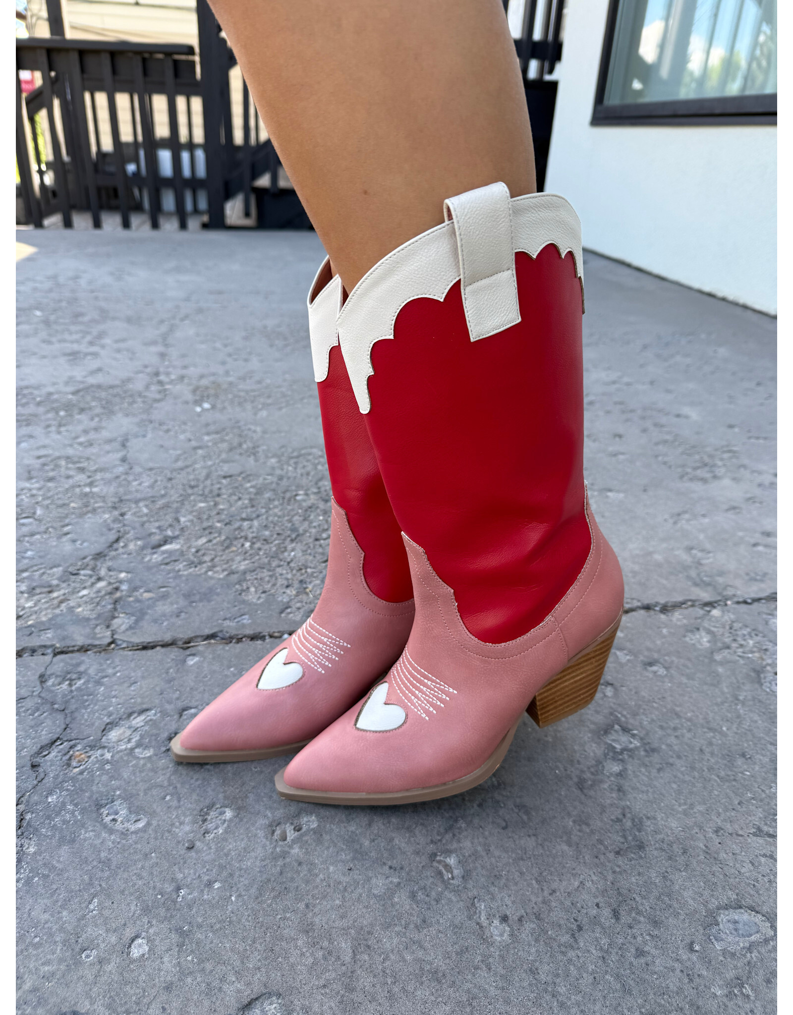 Billini - Adaline Western Boot (Scarlet / Rose / Ivory)