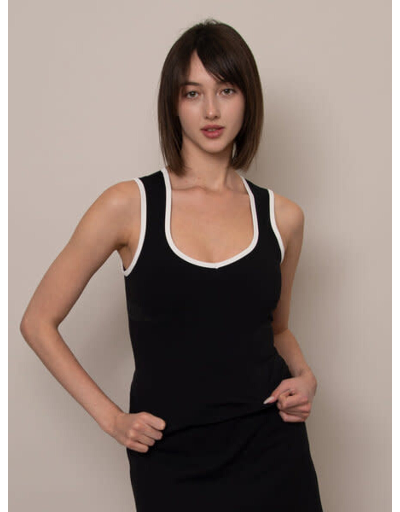 RD Style RD Style - Taylor Second Skin Sport Tank (Black / White)