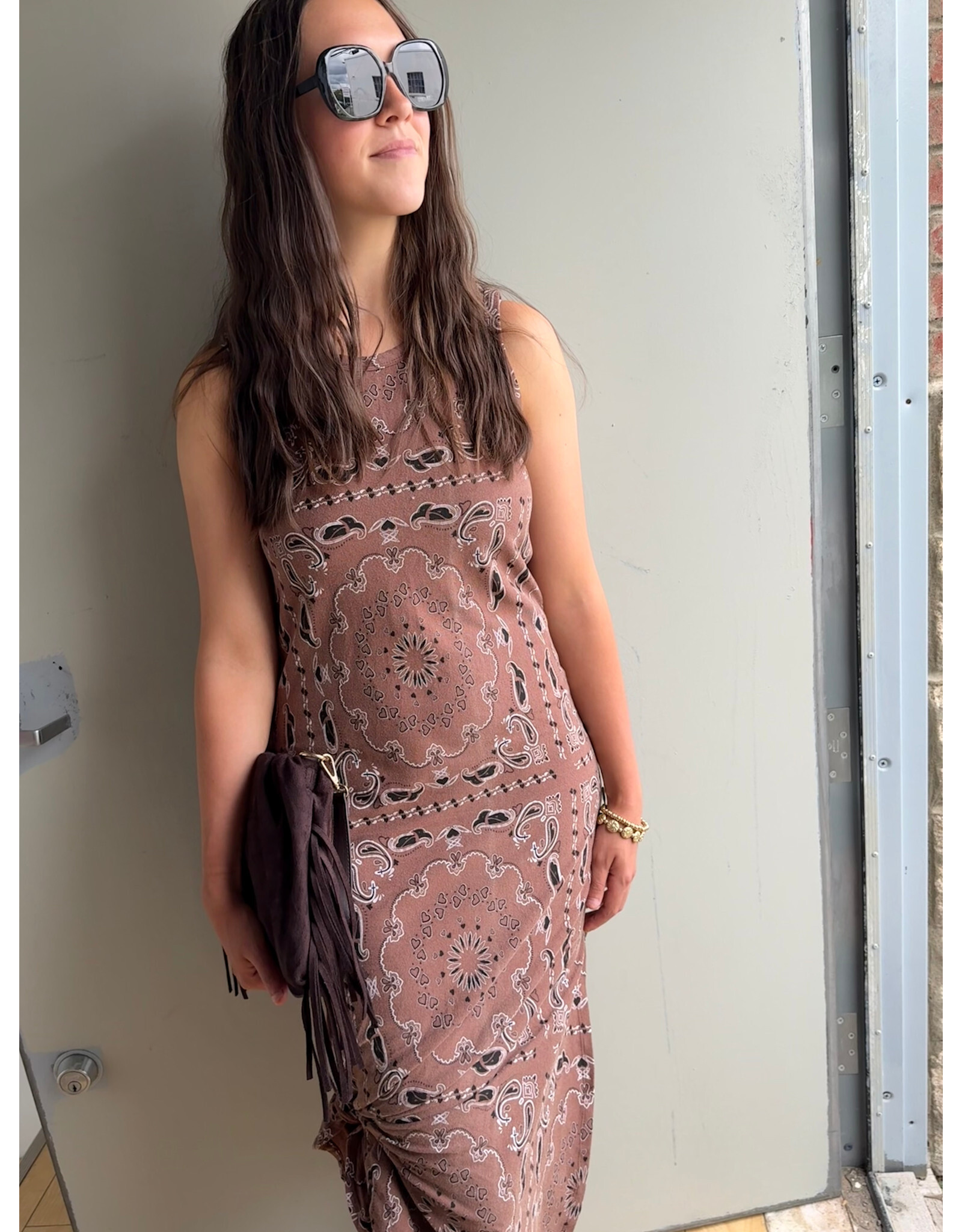 RD Style RD Style - Kiki Sleeveless Knotted Bandana Dress (Tiramisu)