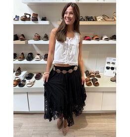 Easel Lace Sharkbite Skirt (Black)