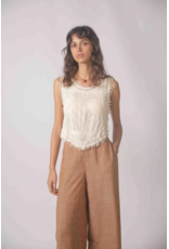 Korner Korner - Embroidered Crochet Tank (Cream)