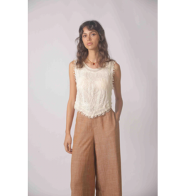 Korner Korner - Embroidered Crochet Tank (Cream)